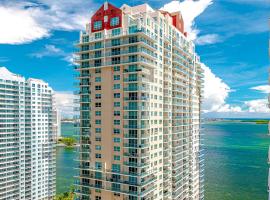 Miami condo with city & ocean views! Sleep up to 6!，位于迈阿密Brickell Key Park附近的酒店