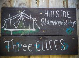 Three Cliffs - Safari Glamping Tent - Llangennith，位于兰根尼斯的酒店