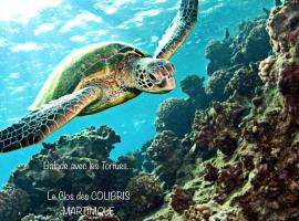 LODGE PAMPLEMOUSSE avec PISCINE privative , dans parc calme à 500 m plage，位于勒卡尔贝的酒店