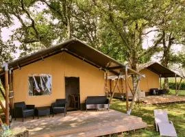 Glamping Les Arbres, Luxe Safaritent met zwembad