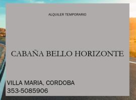 Cabaña Bello Horizonte, 3 5 3 5 0 8 5 9 0 6 ,dos dormitorios con cochera privada doble, asador y parque，位于玛利亚镇的酒店