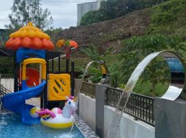 Villa 16pax 3BR with Spa Pool n Pool Table near SPICE ARENA，位于峇六拜的酒店