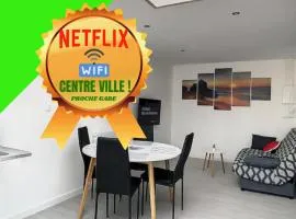 Grand T2 Jardin Wifi Parking Proche Gare
