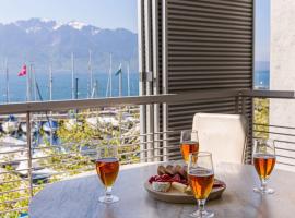 Lakeside Apartment - Grand appartement familial avec terrasses et vue panoramique，位于沃韦的酒店