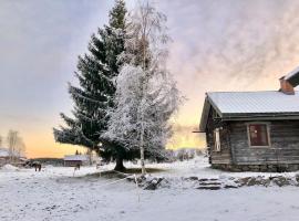 Log Cabin from 1820s with wood-heated sauna，位于哈瑟拉的酒店