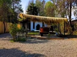 Moderna Cabaña con tinaja caliente