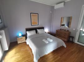 Penthouse spacious w super wifi & terrace, 2 min from metro，位于雅典安倍罗吉匹地铁站附近的酒店