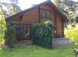 Houten chalet/bungalow in het bos, sauna, jacuzzi，位于Meijel的度假屋