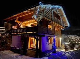 Androsace Appartement dans Chalet bois avec Jacuzzi privatif Terrasse et Vue Montagne，位于Les Villards-sur-Thônes的酒店