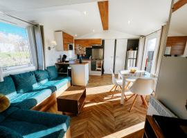 De Strandhoed Renesse, new & luxe chalet with garden en close to centrum & beach!，位于雷讷瑟的木屋