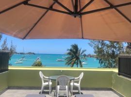Ocean-view penthouse with roof terrace, Grand Baie, Waterside complex，位于The Vale的酒店