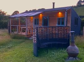 Dôl Swynol Glamping Luxury cabin with outdoor bath，位于阿伯里斯特威斯的木屋