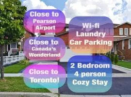 Pearson airport and Toronto cozy stay - 2 bedroom