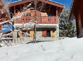 Chalet de 4 chambres a Valmeinier a 500 m des pistes avec piscine partagee sauna et balcon，位于瓦尔梅尼耶的酒店