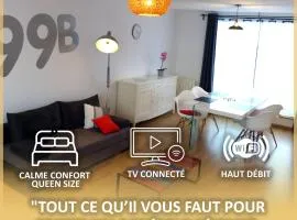 le 99B Modern apartment queen size bed connected TV