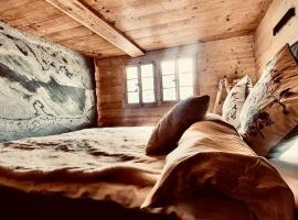 Luxury & Cosy 3.5 rooms apartment in almost 300 years old Chalet，位于洛伊克巴德的木屋