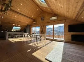 Splendide appartement style chalet classé 4 étoiles, terrasse face à la montagne