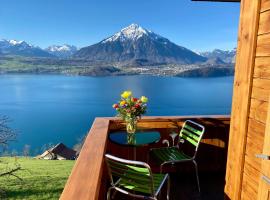 CHALET EGGLEN "Typical Swiss House, Best Views, Private Jacuzzi"，位于锡格里斯维尔的家庭/亲子酒店