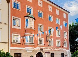 Altstadt- und Businesshotel Pfaubräu - Brauereigasthof - Frühstücksbuffet - kostenfreie Radgarage - Hunde willkommen，位于特罗斯特贝格安德尔阿尔兹的酒店