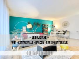 LA LOUSIANE - Confort - Wifi - Parking privé - Terrasse - Centre Ville，位于坎佩尔的公寓