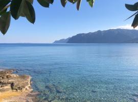 The Island House - Family size Apt - Overlooking the Aegean - 3 Steps From the Beach，位于莫什劳斯的酒店