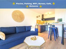 Le Bleu Nuit Piscine Parking Netflix Café，位于Villemur-sur-Tarn的公寓