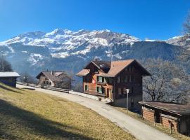 Traditional chalet in Wengen - Top Floor，位于翁根的公寓