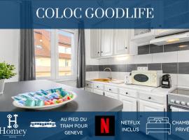 HOMEY Coloc goodLife - Colocation moderne - Chambres privées - Wifi et Netflix - Au pied du tram pour Genève，位于安姆比利的旅馆