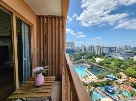 Lagoon View With Balcony 1-5pax Sunway Resort Netflix，位于八打灵再也的带按摩浴缸的酒店