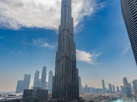 Prestige Living 1BR with Full Burj Khalifa View by Auberge，位于迪拜盒子公园附近的酒店
