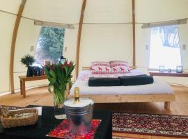 Frisbo Lodge - Romantic night in a dome tent lake view，位于Bjuråker的豪华帐篷