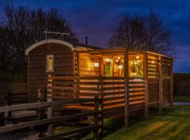 Hillside View Shepherds Hut - Ockeridge Rural Retreats，位于Little Witley奥利韦斯山附近的酒店