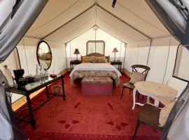 Cosmo Glamping Tent at Zenzen Gardens，位于Paonia的带停车场的酒店