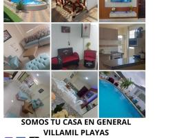 Casa con piscina en General Villamil Playas, acabados de lujo muy confortable，位于普拉亚斯的酒店