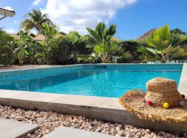 Villa Dushi Arembos, 6 persons, private pool, comfortable car, tropical garden，位于Grote Berg的酒店