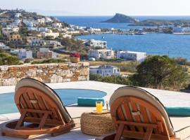 Syros Grace eco-Villa with Jacuzzi & Stuning Views，位于阿诺锡罗斯的酒店