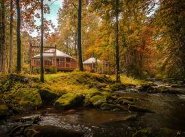 Otter Creek Luxury Yurt - Creekside Glamping with Private Hot Tub，位于Topton的酒店
