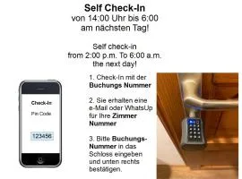 Preiswerte-Zimmer mit Bad-Miniküche, 24-7 Self Check In
