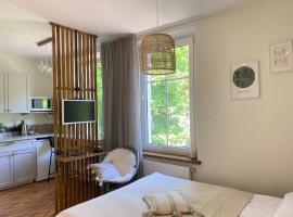 Cozy and bright Šaulių studio in Klaipeda，位于克莱佩达家乡告别雕像附近的酒店