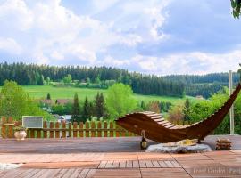 Entire House in Schwarzwald with mountain view, private Sauna, Gym, Garden and Terraces，位于Unterkirnach的度假屋