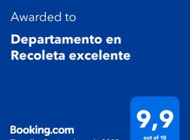 Departamento en Recoleta excelente，位于布宜诺斯艾利斯Aguero Subway Station附近的酒店