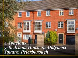 52 Molyneux Place - 5 Bedroom House in Peterborough Ideal for Groups and Families，位于彼得伯勒的公寓