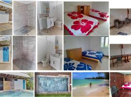 Mara'ai le spot Tubuai Chambre triple Taahueia Deluxe SDB privée avec piscine，位于土布艾岛的酒店