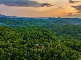 Panorama Mountain View Cabin, Less than 10 miles from Gatlinburg and Dollywood, Dog Friendly, 6 Bedrooms Sleeps 17, Fire Pit, HotTub, Washer Dryer, Fully loaded Kitchen, GameRoom with a TV, Pool Table, Arcade, Air Hockey, and Foosball，位于赛维尔维尔的乡村别墅