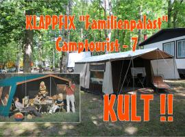 DDR Klappfix "FAMILIENPALAST" direkt am Strand，位于德兰斯克的豪华帐篷营地