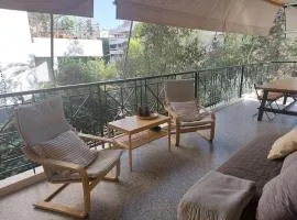 quiet apartment with a large balcony near the sea