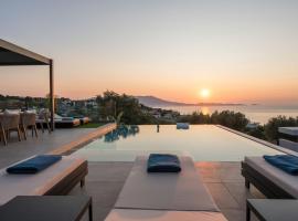 Villa Ekphrasis with sea view and jacuzzi，位于Ravdhoúkha的别墅