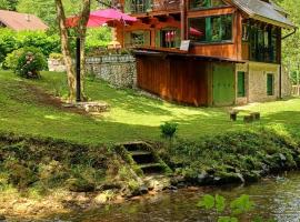 Vintage riverside house Slapnica, in the Žumberak Nature Park, finnish sauna and jacuzzi，位于Krašić的带停车场的酒店