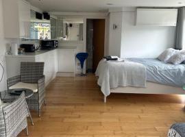 Lovely studio cabin. Hot tub ex £40 per night，位于浦耳的酒店