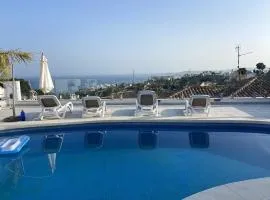 2 bedrooms villa with sea view private pool and furnished terrace at Benalmadena 2 km away from the beach